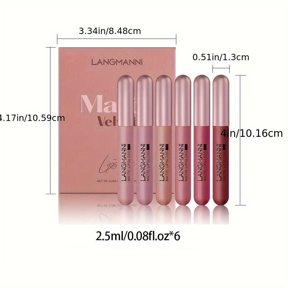 6 set Matte Velvet Lip Glosses