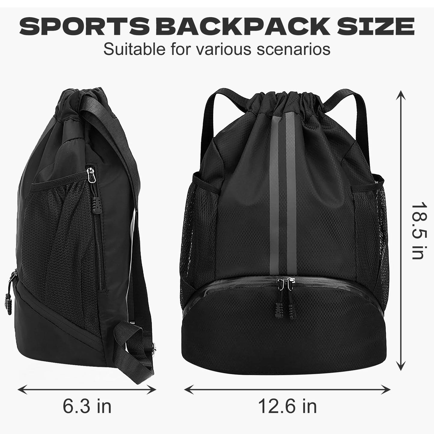 Training and Fitness Drawstring Backpack